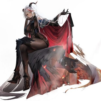 yunsang, azur lane, world of warships, aegir (azur lane), 1girl, absurdly long hair, armored boots, bare shoulders, black gloves, bodystocking, boots, breast curtains, breasts, covered navel, cross-laced clothes