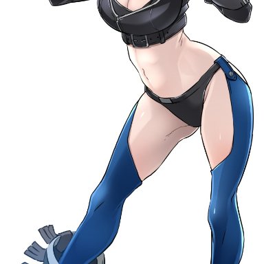 butcha-u, snk, the king of fighters, the king of fighters 2001, the king of fighters xiv, angel (kof), 1girl, bangs, boots, bra, breasts, chaps, cowboy boots, cropped jacket, eyebrows visible through hair